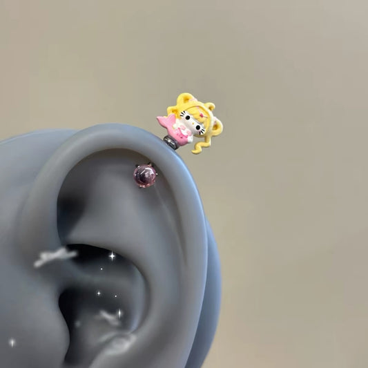 Kawaii Yellow Mane Doll Cartilage Piercing Stud