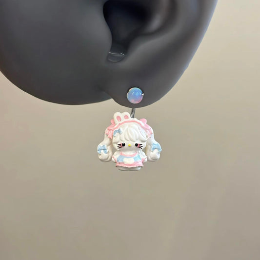Kawaii Bunny Ear Doll Drop Earring