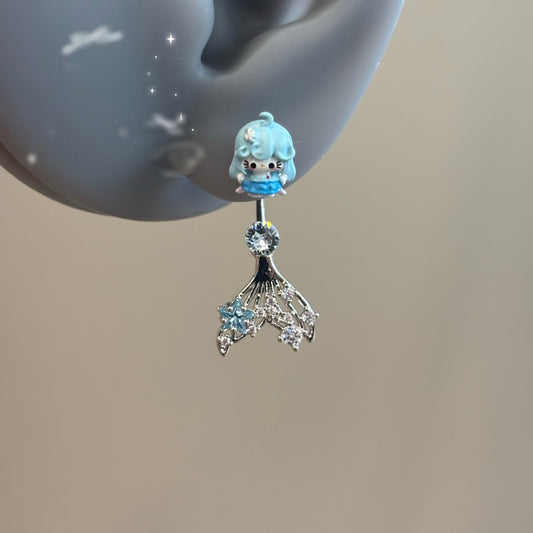 Mermaid Tail Crystal Drop Earring