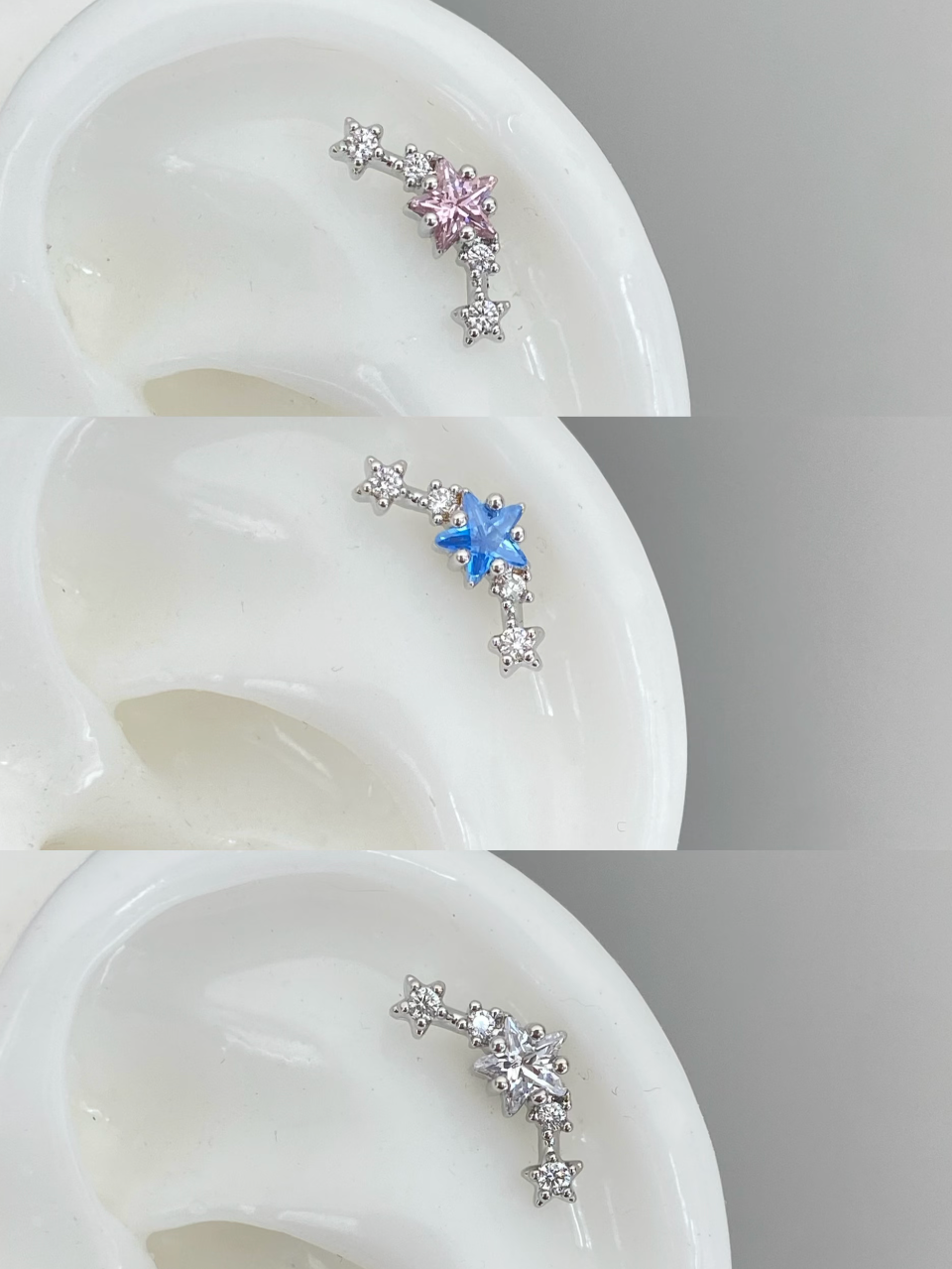 Shooting Star Helix Climber Earrings