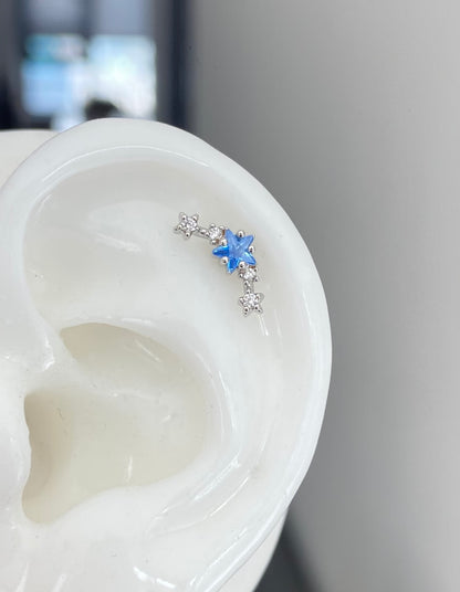 Shooting Star Helix Climber Earrings