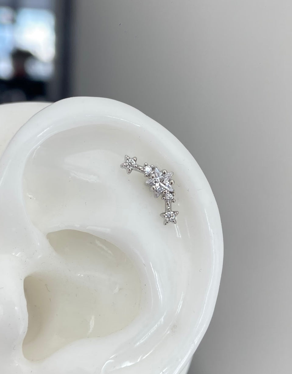 Shooting Star Helix Climber Earrings