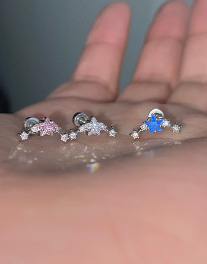 Shooting Star Helix Climber Earrings