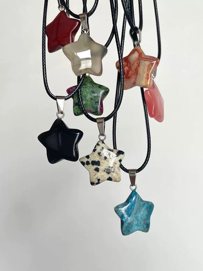 Natural Crystal Star Gemstone Necklace