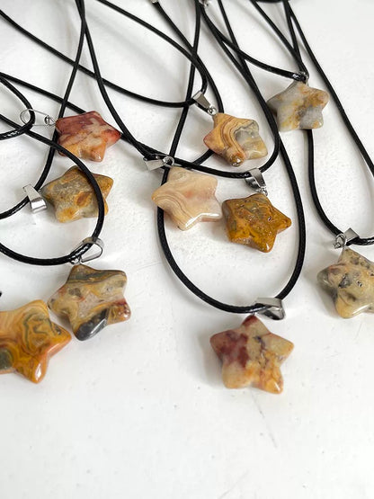Dalmatian Jasper Star  Gemstone Necklace