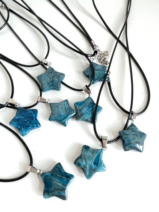 Blue Sodalite Star Gemstone Necklace