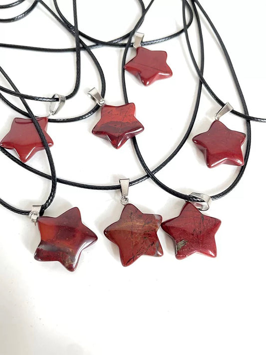 Red Jasper Star Gemstone Necklace