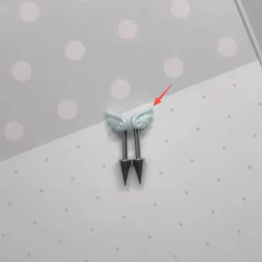 White Wing Vertical Helix Earrings