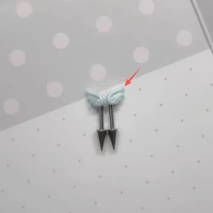 White Wing Vertical Helix Earrings