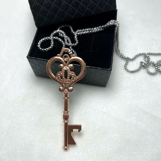 The Rosé Royalty Key Gold Necklace