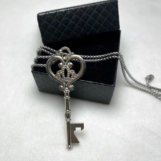 The Rosé Royalty Key Silver Necklace