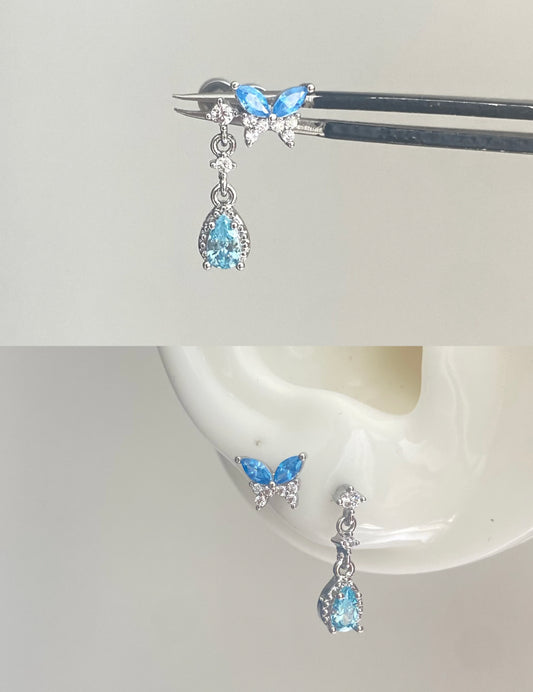 Azure Butterfly Dangle Earring.