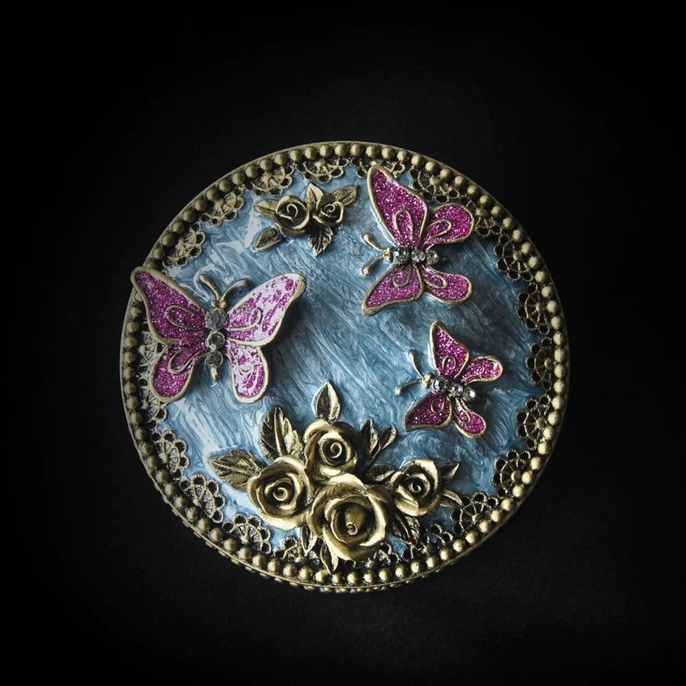 Butterfly Rose Organizers Trinket Box