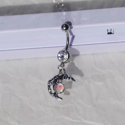 Opal Moon Dangle Belly Bar