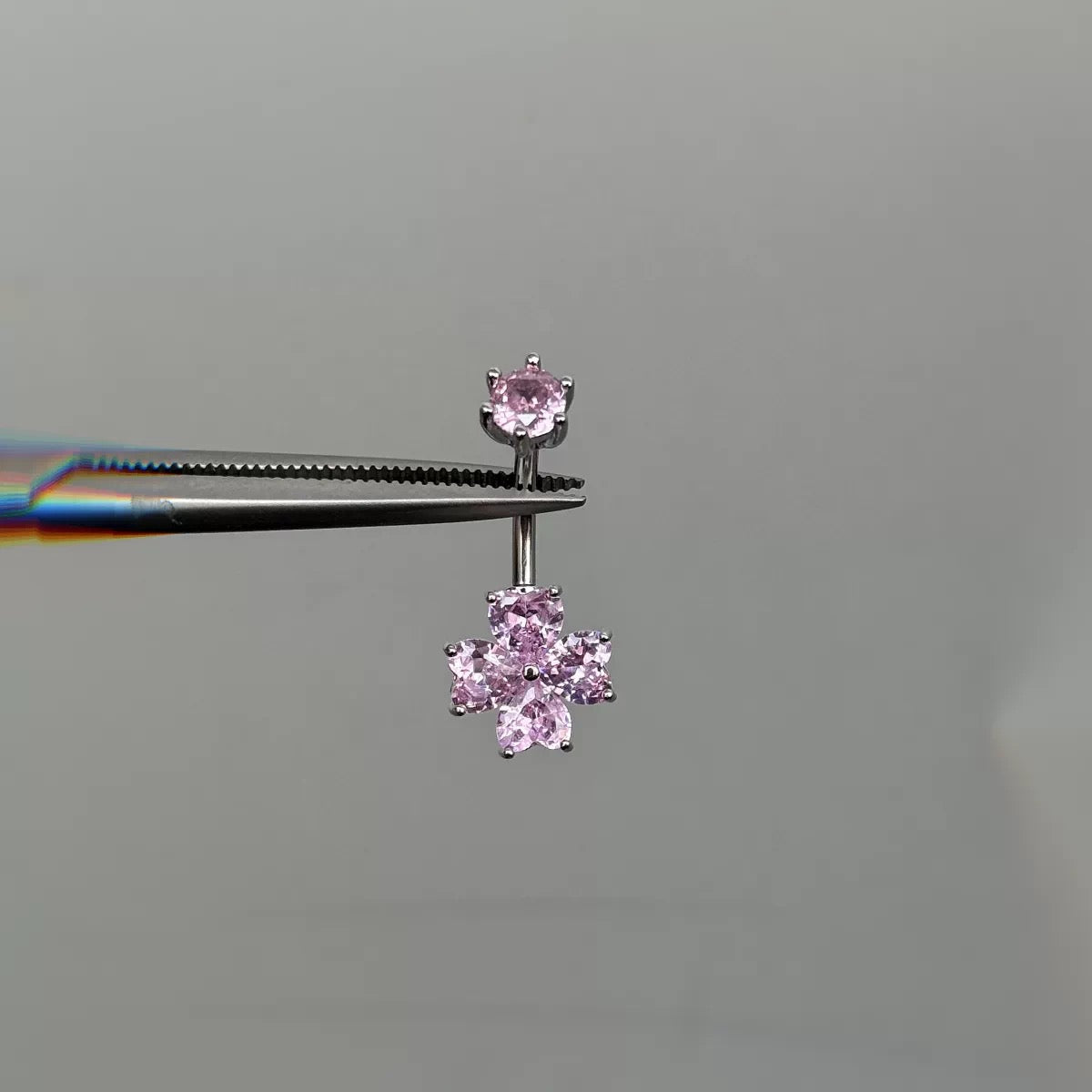 Pink Flower Belly Bar