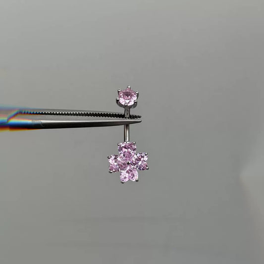 Pink Flower Belly Bar