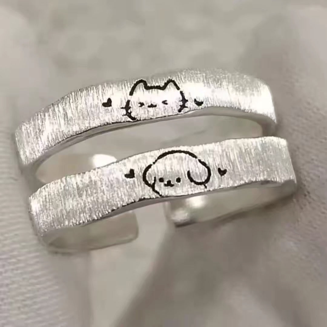Cat & Dog Adjustable Ring Set