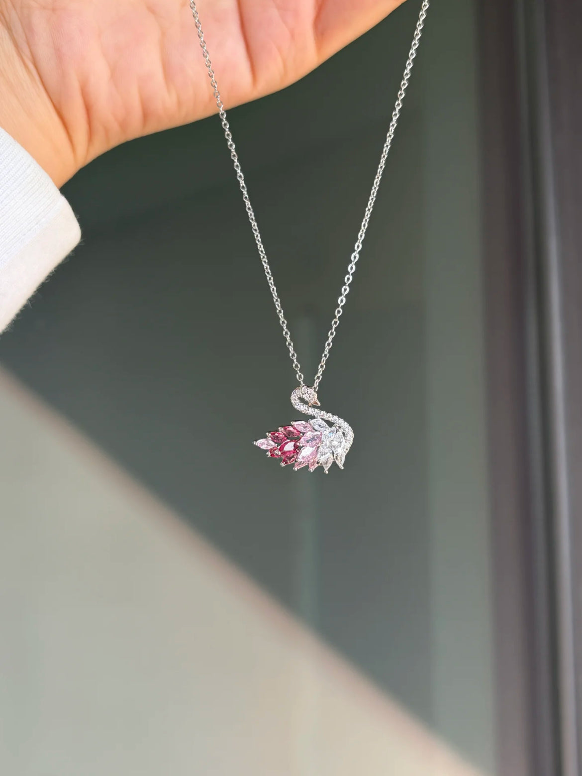 Lilac Grace Swan Necklace