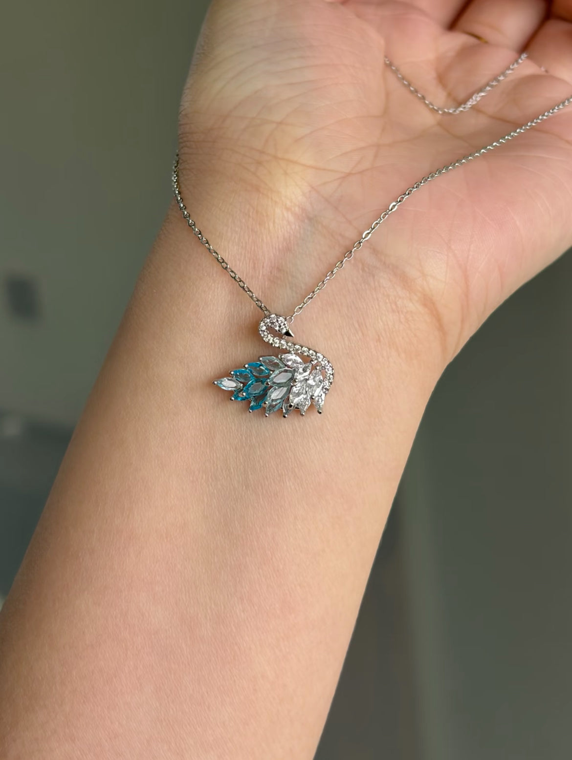 Icy Grace Swan Necklace