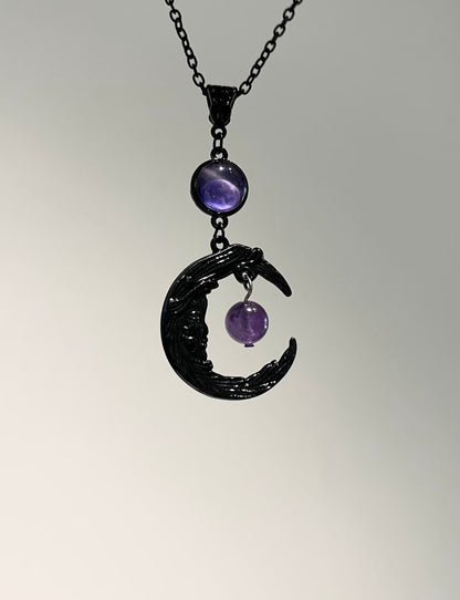 Midnight Amethyst Orbit Necklace