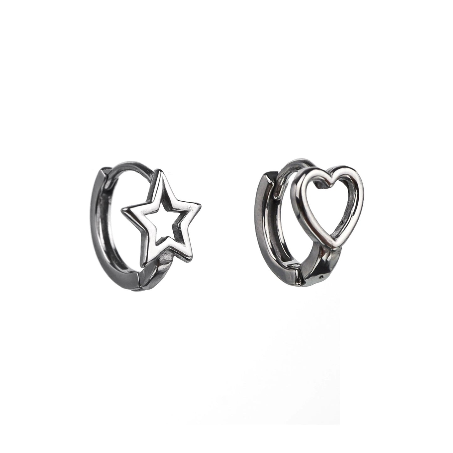 Love and Star Huggie Hoop Earrings