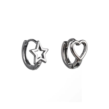 Love and Star Huggie Hoop Earrings