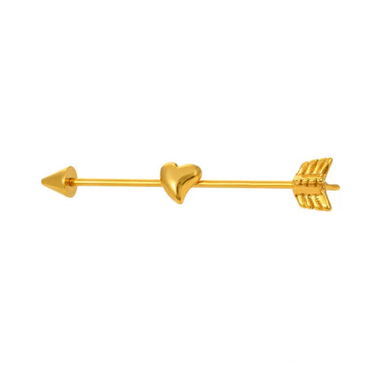 Cupid Arrow Heart Industrial Earring