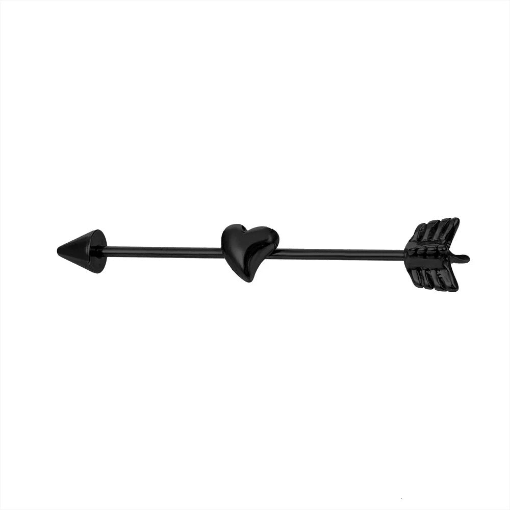 Cupid Arrow Heart Industrial Earring