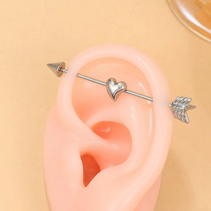 Cupid Arrow Heart Industrial Earring