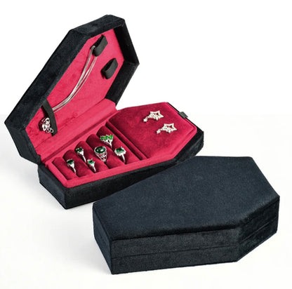 Midnight Black Coffin Jewelry Box