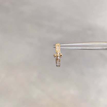 Gold Classic Cross Helix Hoop