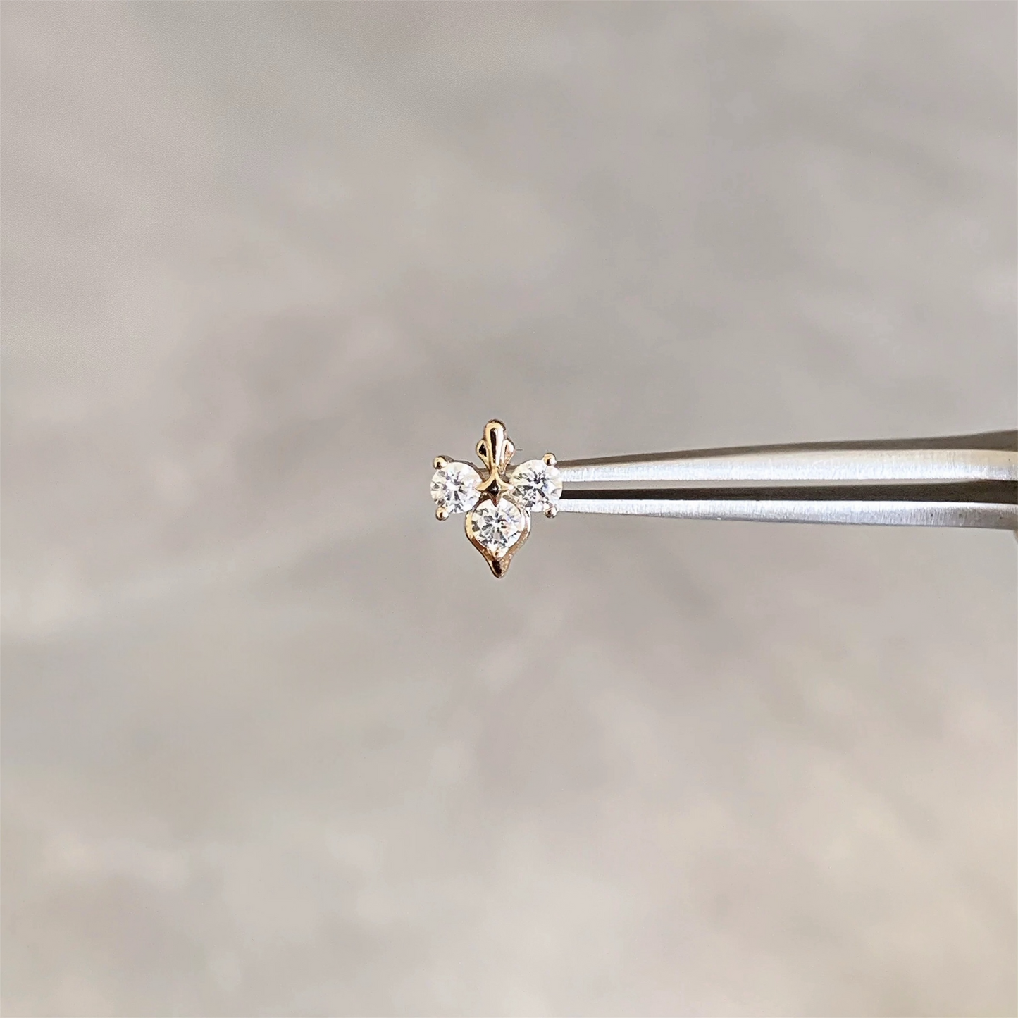 Gold Triple Crystal Helix Stud