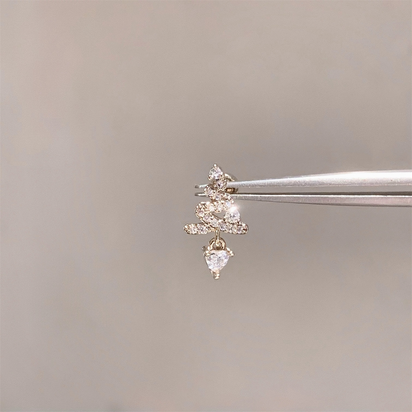 Gold Shimmering Snake Helix Stud