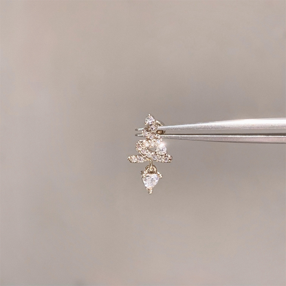 Gold Shimmering Snake Helix Stud