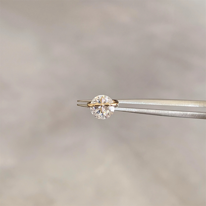 Gold Round Crystal Helix Stud