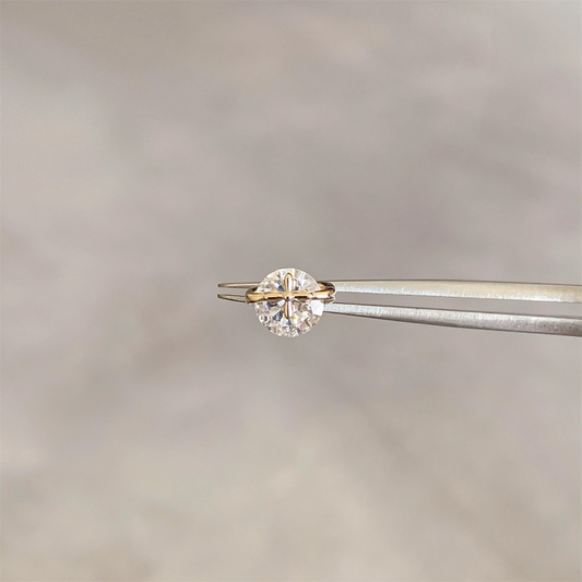 Gold Round Crystal Helix Stud