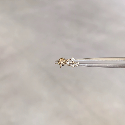 Gold Celestial Cluster Helix Stud