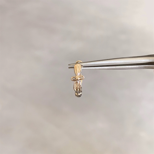 Gold Dainty Bow Helix Hoop