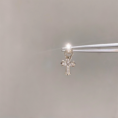 Gold Shimmering Cross Helix Hoop