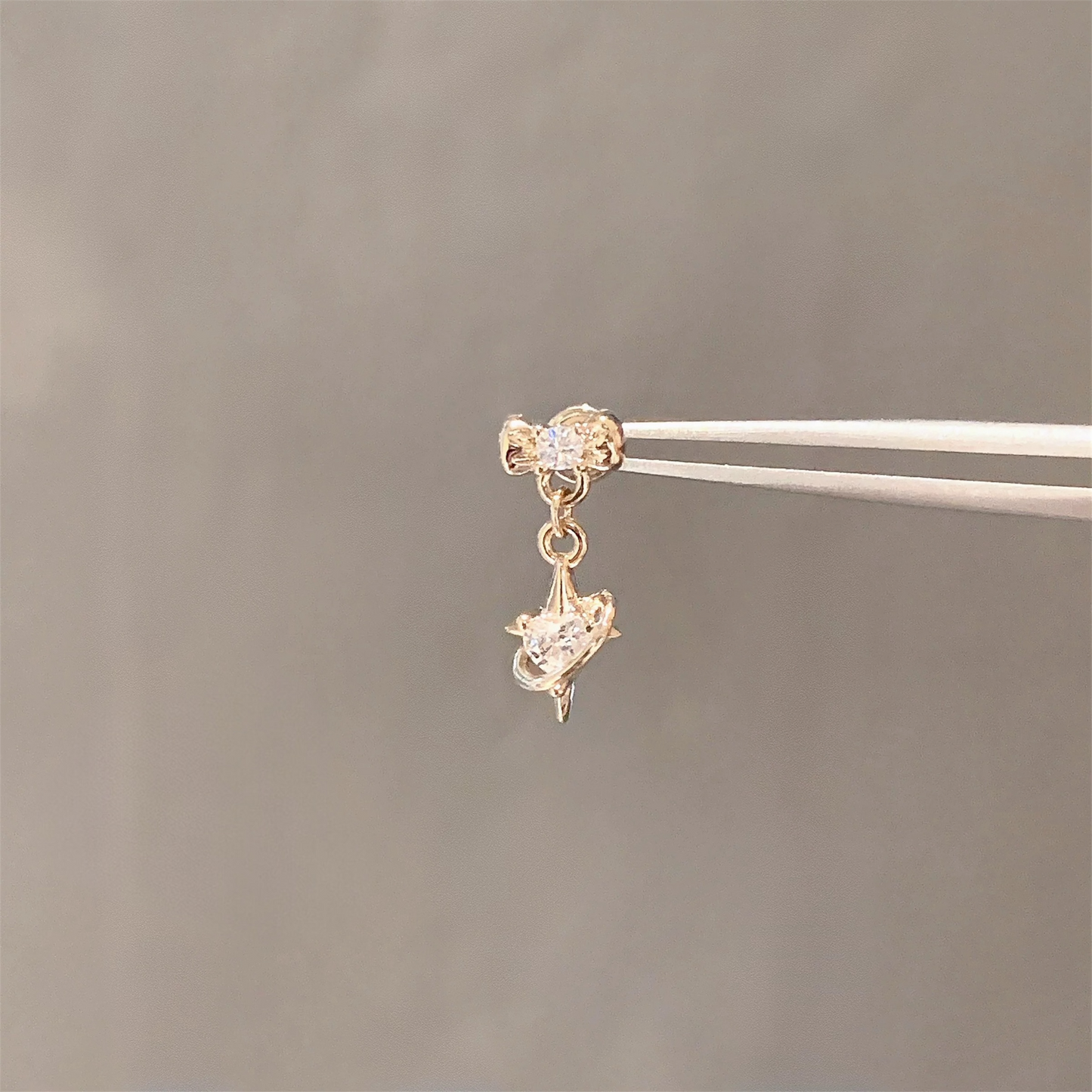 Gold Dainty Planet Helix Stud