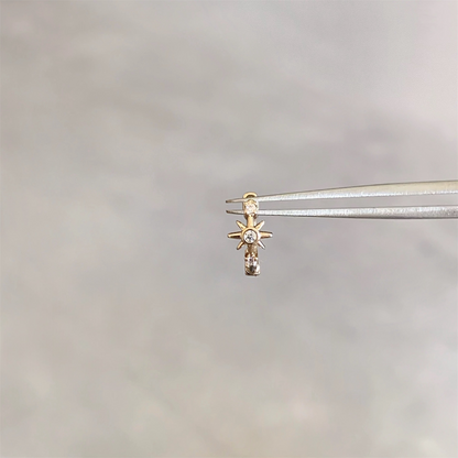 Gold Shining Star Helix Piercing