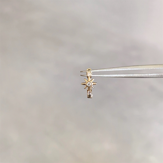 Gold Shining Star Helix Piercing