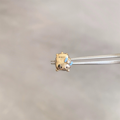 Gold Kitty Helix Earring