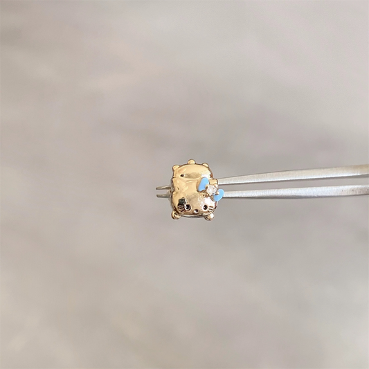 Gold Kitty Helix Earring