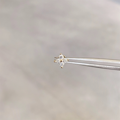 Gold Flower Flat Back Stud