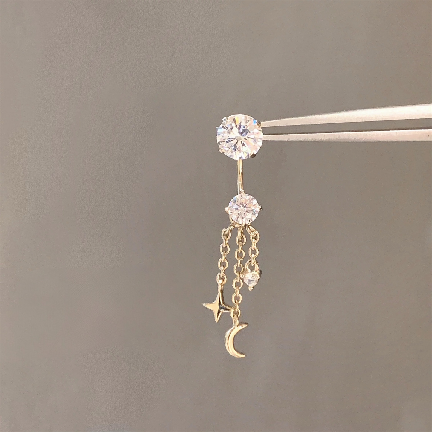 Gold Celestial Dangle Curved Barbell