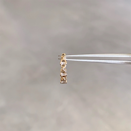 Gold Triple Crystal Helix Earring