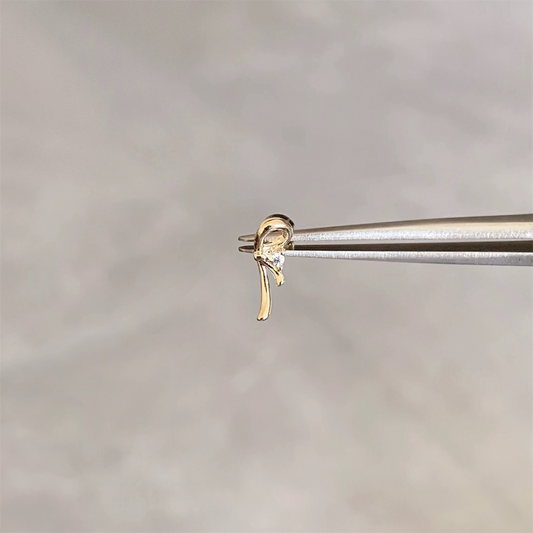 Gold Ribbon Arc Helix Stud