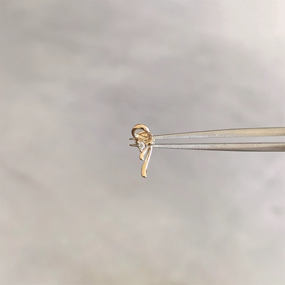 Gold Ribbon Arc Helix Stud