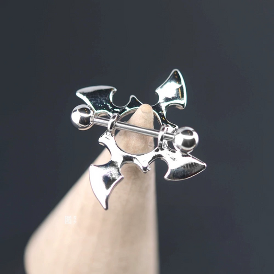 Silver Spike Nipple Piercing Barbell